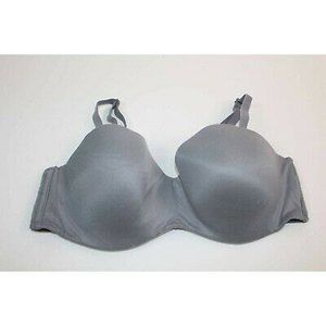 Victorias Secret Womens Bandeau Strapless Bra Gray Adjustable Strap Lined 34D